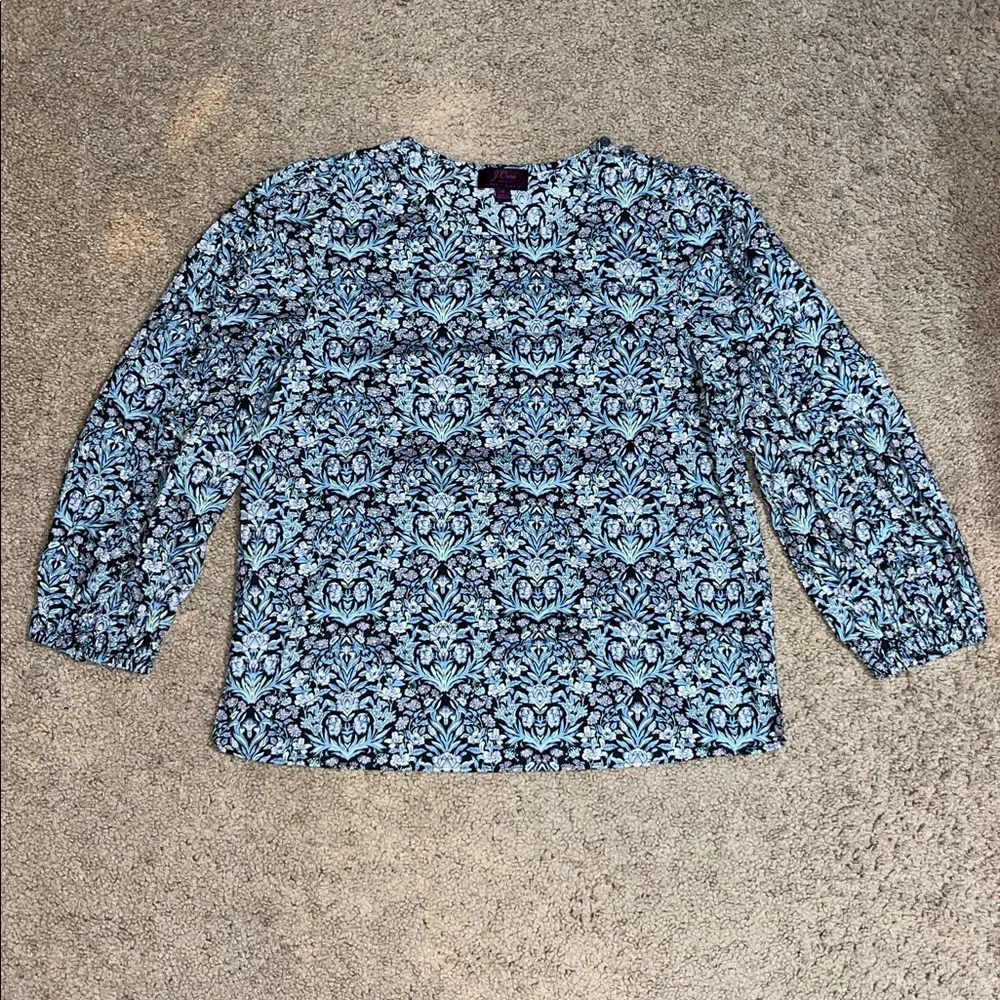 J.‎ Crew Liberty Fabric Sambourne Floral Ruffle Puff Sleeve Blouse Medium